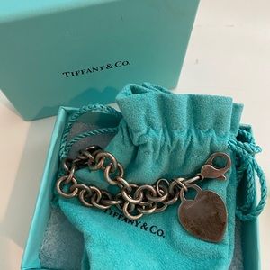 Tiffany and Co sterling silver heart bracelet